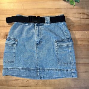 Pacsun Jean Buckle Mini Skirt